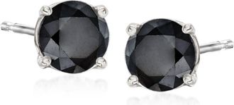 Ross-Simons Black Diamond Stud Earrings in 14kt White Gold