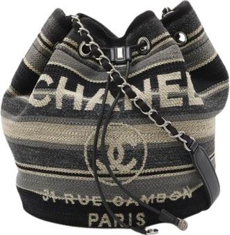 Chanel Bolso de Hombro Deauville de Lona y Piel Pre-owned - Pre-owned - Mujer - Beige - ONE SIZE