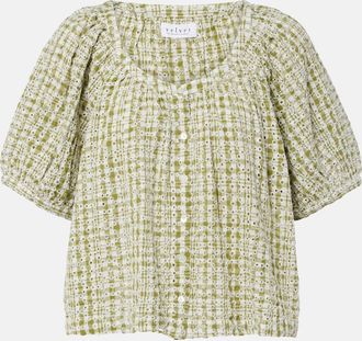 Velvet Angie broderie anglaise cotton-blend top