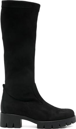 Gabor zip knee-high boots - women - Fabric/Fabric/Rubber - 38 - Black