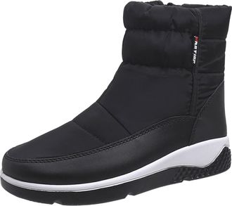 Generic Snow Boots Women Waterproof, Warm Boots for Women UK - Solid Color Thermal Ankle Boot Lightweight Non-Slip Hiking Walking Shoes Casual Round Head Plus