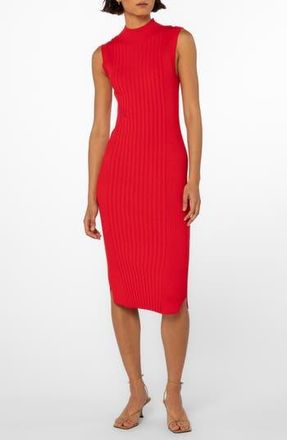Velvet Heart Ireland Mock Neck Sleeveless Rib Sweater Dress in Red Hot at Nordstrom Rack, Size X-Large