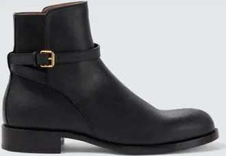 The Row Nobilis leather ankle boots