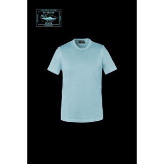 Moorer MenS Light Blue Short Sleeve Sweater, Size 46