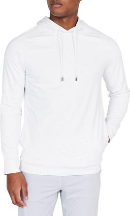 Redvanly Chivas Flecked Stretch Hoodie in Bright White at Nordstrom, Size Large