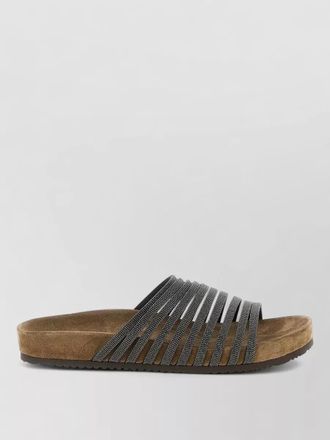 Brunello Cucinelli leather slides