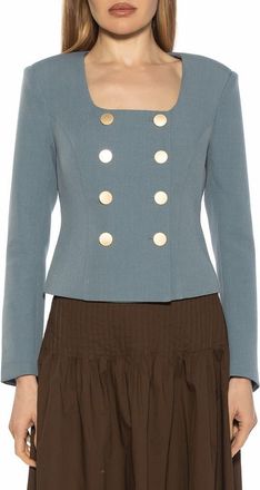 Alexia Admor Aria Scoop Neck Retro Blazer in Teal at Nordstrom Rack, Size 10