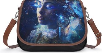 Generic Hathor Intergalactic Being of Light Fashion Crossbody Handbags for Women Leather Shoulder Bag Purses with Wide Strap