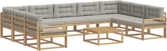 vidaXL Conjunto De Sof&aacute;s De Exterior 10 Uds. Blanco Y Gris Claro Vidaxl