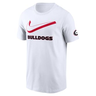 Nike Georgia Primetime Campus 2-Hit Swoosh Nike Mens College T-Shirt in White | N19910ANGB-19P