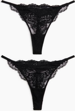 H&M 2er-Pack Tangas aus Spitze - Schwarz