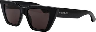 Alexander McQueen Am 0507S Cat Eye Zonnebril - Dames - Zonnebrillen - Zwart - 52 MM - Nylon - Accessoires
