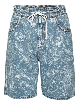 Msgm acid wash drawstring shorts - Blue