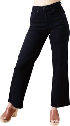 ASKK NY Slim Crop Wide Leg Jeans In Black Resin