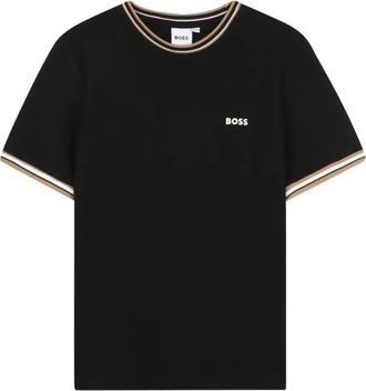 BOSS Kidswear crew-neck T-shirt - kids - Cotton/Elastane - 16 - Black
