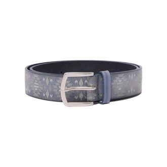 Orciani Belts, male, Blue, Size: 100 CM Laser-cut Leather Belt