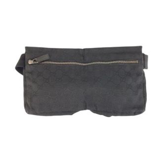 Gucci Vintage, unisex, Zwart, ONE Size, Leer, Pre-owned GG Canvas Leren Heuptas