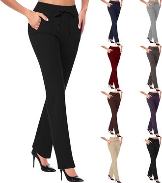 Generic Corduroy Trousers Womens High Waist Trousers Elegant Lined Fleece Casual Trousers Long with Pockets Elastic Waist Corduroy Fabric Trousers Comfortable