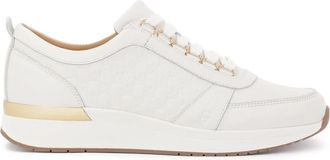 Kazar Witte sneakers op een verhoogde zool - Dames - Sneakers - Wit - 36 EU - Leer - Schoenen
