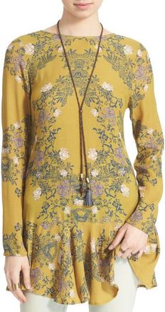 Free People Smooth Talker Tunic Dress in Gold Combo at Nordstrom, Size Small