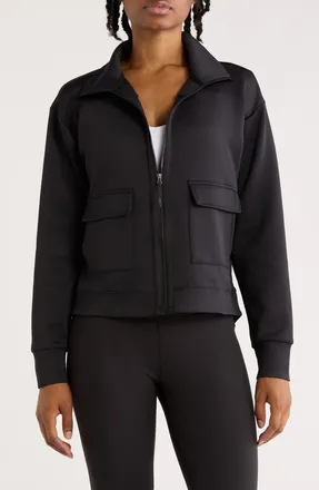 Apana Serene Zip Jacket in Rich Black at Nordstrom Rack, Size X-Large