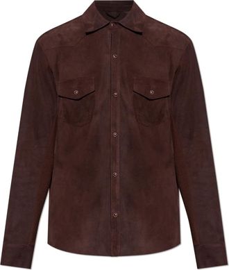 Eleventy Su&egrave;de Shirt - Heren - Leren en Su&egrave;de Jassen - Rood - 2XL - Su&egrave;de - Jassen