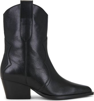 Free People Womens Cat Nap Cowboy Boot In Black Leather