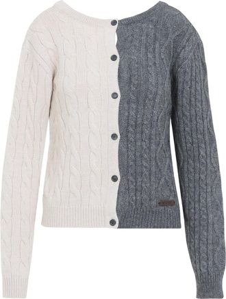 Moschino Grey Bicolor Wool Cardigan-Donna