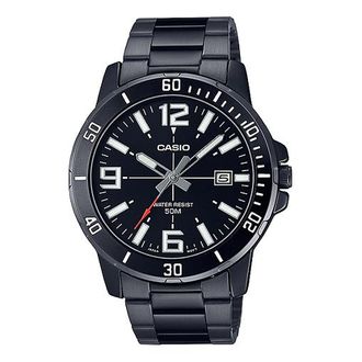 Casio Casio Dress Classic Analog Watch Metallic Black White MTP-VD01B-1BV