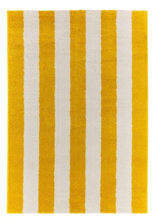 Nazar Rugs Alfombra amarilla y blanca a rayas - 200x280 cm