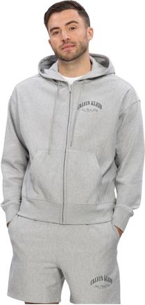 Calvin Klein LS Premium Terry Sweater - Heren - Vesten met rits - Grijs - XL - Katoen - Hoodies & sweatvesten