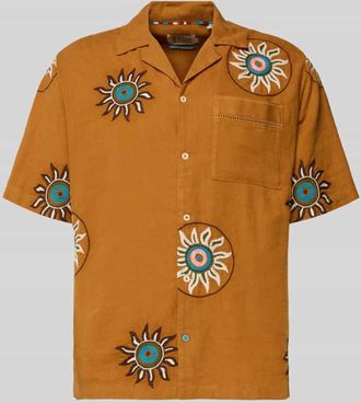 Scotch & Soda Relaxed Fit Freizeithemd aus Leinen-Viskose-Mix mit Brusttasche in Hazel, Gr&ouml;&szlig;e XXL