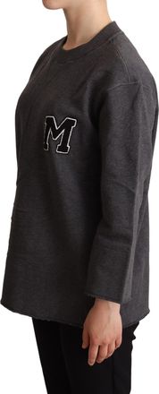 Dolce & Gabbana Womens Logo-Embroidered Cotton Sweatshirt Gray Sweatshirts