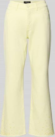 Marc Cain Slim Fit Jeans mit Fransen in Hellgelb, Gr&ouml;&szlig;e 34
