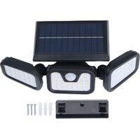 OEM Aplique Solar Led De Pared, 74 Led, 3 Cabezales, Detecci&oacute;n De Movimiento, Resistente Al Agua Ip65, Para Patios Exteriores, Inal&aacute;mbrico