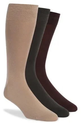 Lorenzo Uomo Assorted 3-Pack Crew Socks in Taupe at Nordstrom Rack