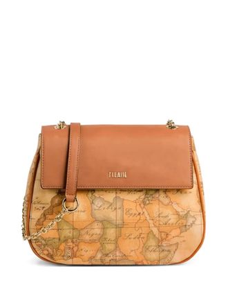 Alviero Martini 1A Classe Schoudertas met print en ketting - Beige