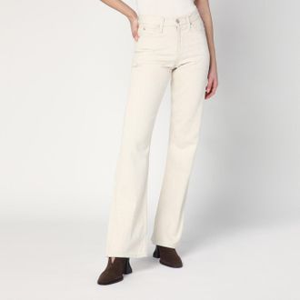 Calvin Klein Relaxed Flared beige jeans in linen blend