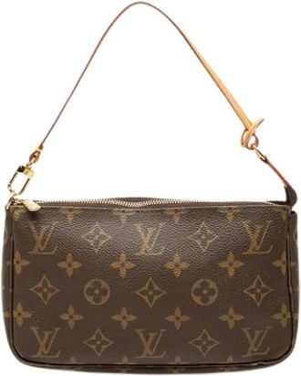 Louis Vuitton Pre-owned Pochette Accessoires - Dames - Vintage Schoudertas - Bruin - ONE Size - Leer - Vintage