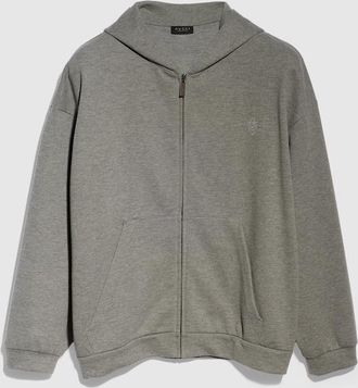 Gucci Cotton Cashmere Jersey Zip Jacket, Size XXXL, Grey