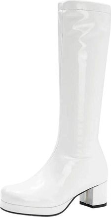 Generic Women Pu Leather Knee High Boots Round Toe Winter Long Elegant Cosplay Party Boot