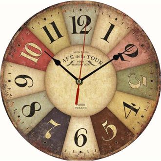 OEM Reloj De Pared Vintage Retro - Reloj Silencioso De Dise&ntilde;o Industrial, Reloj De Pared Moderno De Madera Para Dormitorio, Cocina, Ba&ntilde;o, Oficina, Hotel (