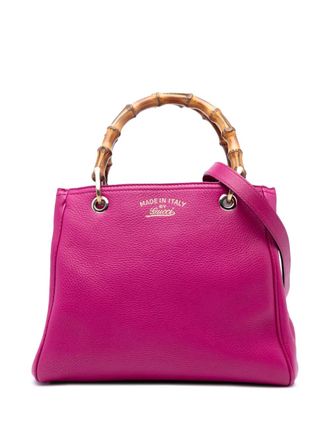 Gucci 2016-2025 Small Calfskin Bamboo Shopper satchel - women - Calf Leather - One Size - Pink