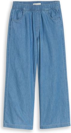 Tom Tailor Weite Jeans TOM TAILOR, Damen, Gr. 104, N-Gr, mid stone bright blau, Denim/Jeans, Obermaterial: 100% Baumwolle. Futter: 100% Baumwolle, unifarben, nor