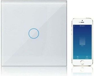 OEM Interruptor Wifi Compatible Con Smart Life, Alexa Y Google Assistant, Interruptor T&aacute;ctil De Pared, 1 Interruptor, 1 V&iacute;a, Blanco, Panel De Vidrio Templ
