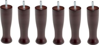 Colchones Aznar Juego 6 Patas Copa Relax 16 Cm Rosca M8 Para Base Y Canap&eacute; 6 Patas Madera Wengue
