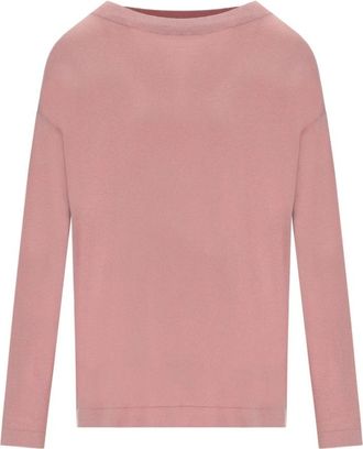 Max Mara Lepre Pullover - Dames - Ronde hals truien - Roze - L - Katoen - Truien & Vesten