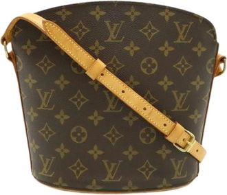 Louis Vuitton Pre-owned Bucket Bags, female, Brown, Size: ONE SIZE Pre-owned Monogram Drouot Shoulder Bag