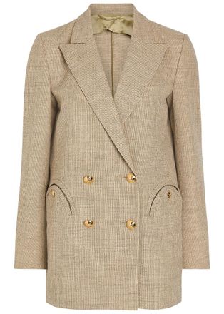 Blaz&eacute; Milano Marisa Double-breasted Cotton-blend Blazer - Beige - 2 (UK10 / S)