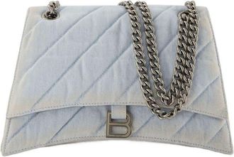 Balenciaga Light-blue Denim Crush M Shoulder Bag